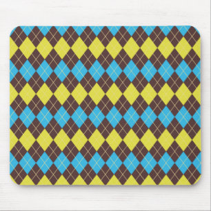 70s Scottish Tartan-Pattern Mouse Mat