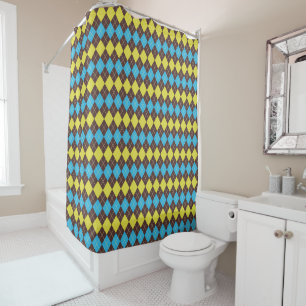 70s Scottish Tartan-Pattern Shower Curtain