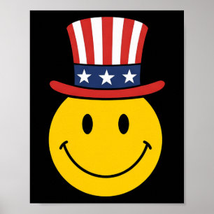 70s Smile Face Uncle Sam Patriotic American Usa 4t Poster