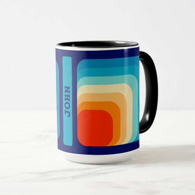 70s Square Rainbow Mug (Front Right)