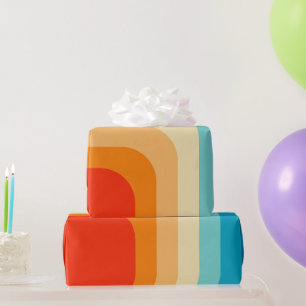 70s Square Rainbow Wrapping Paper