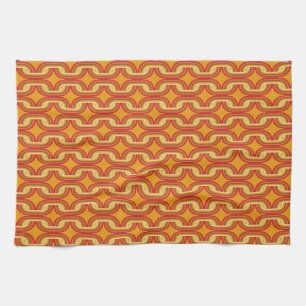 70s style chain pattern tea towel