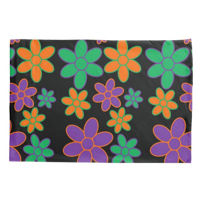 70s Style Flowers on a Pillow Case (Back)