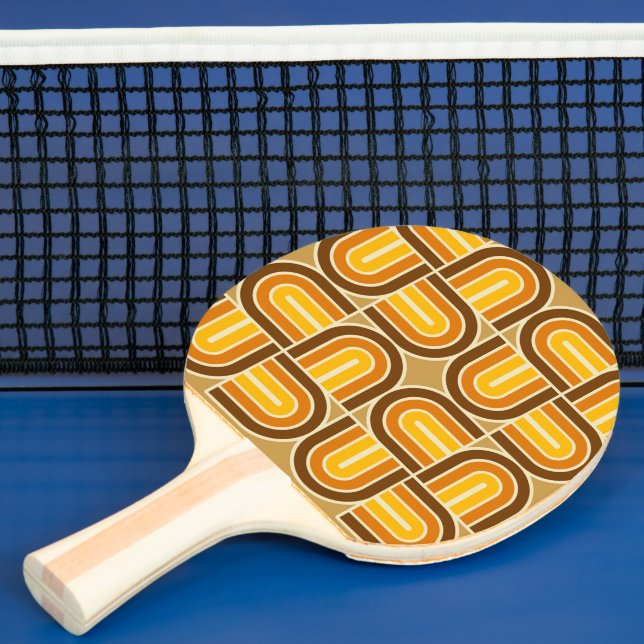 70s Style Geometric Arch Pattern Ping Pong Paddle (Insitu)