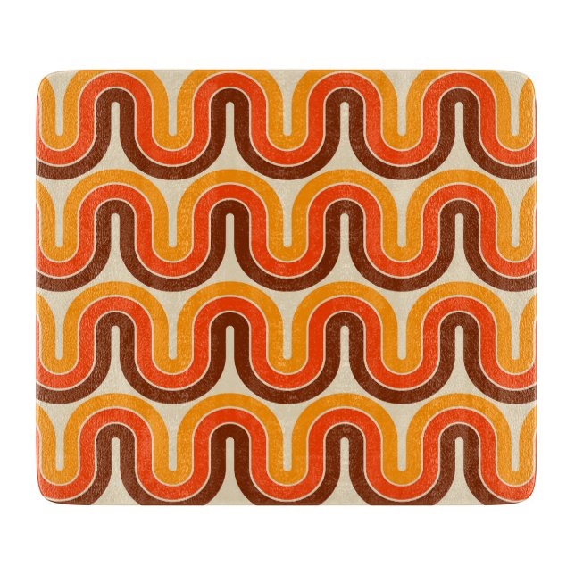70s Style  Geometric Design Cutting Board (Front)