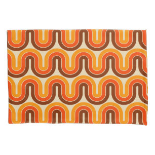 70s Style Geometric Design Pillowcase