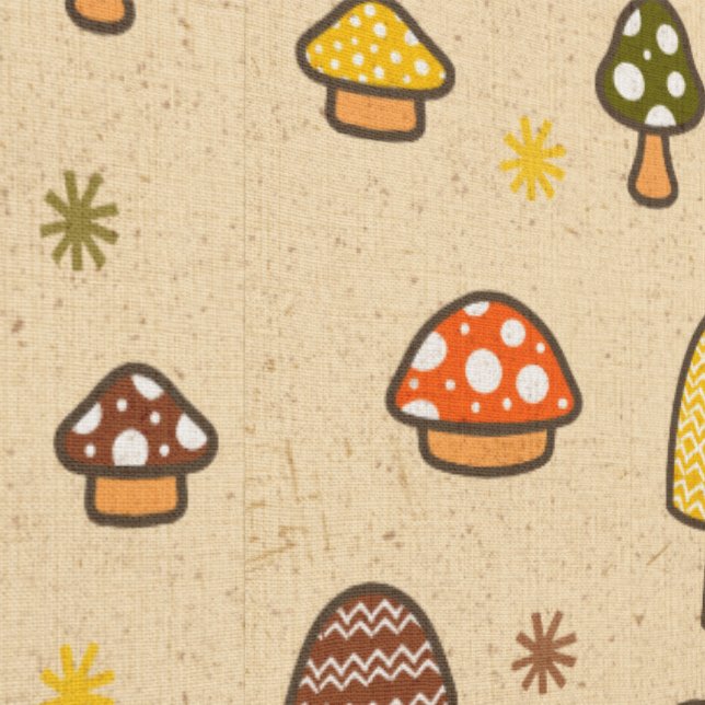 70s Style Retro Mushrooms Wallpaper (Seam)