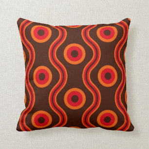 70s style ring wave pattern cushion