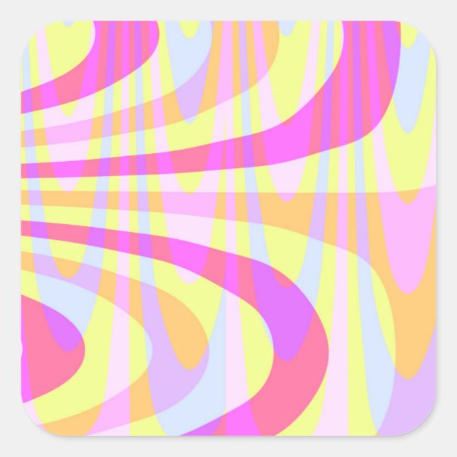 70's Swirls Square Sticker (Front)