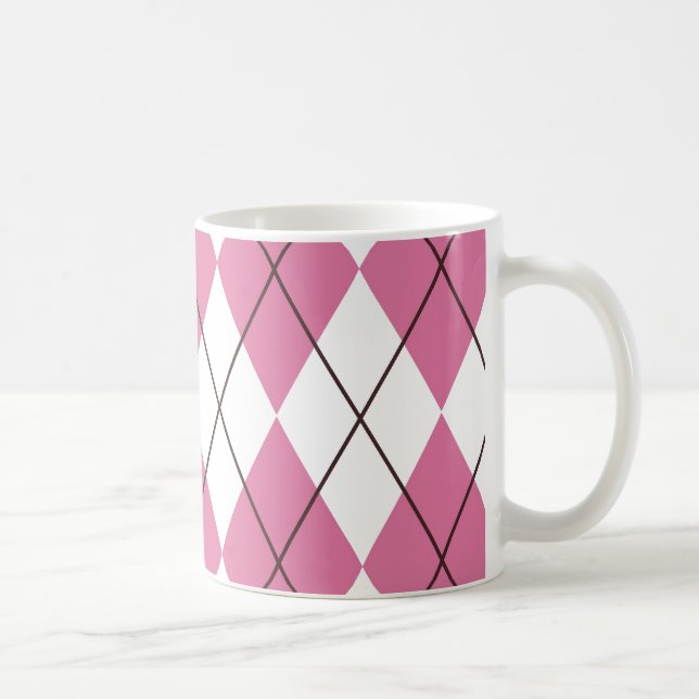 70s Tartan-Pattern Pinky Coffee Mug (Right)
