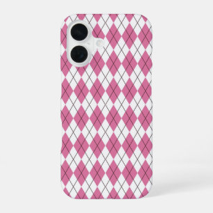 70s Tartan-Pattern Pinky iPhone 16 Case