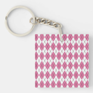 70s Tartan-Pattern Pinky Key Ring