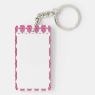 70s Tartan-Pattern Pinky Key Ring