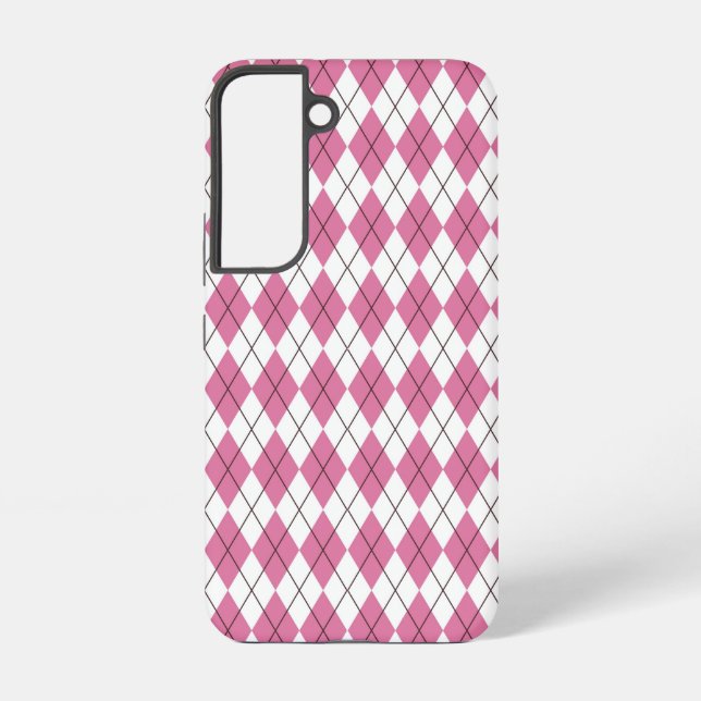 70s Tartan-Pattern Pinky Samsung Galaxy S22 Case (Back)