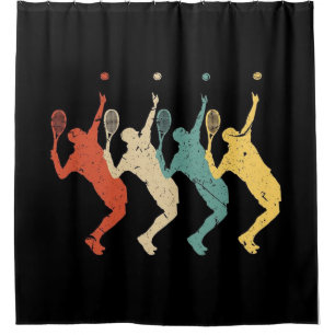 70s Tennis Player Vintage Blanket Shower Curtain