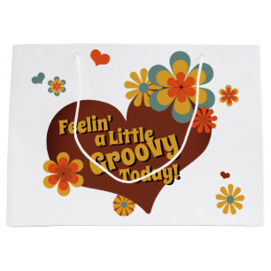 70's Theme Colours Groovy Flowers Large Gift Bag