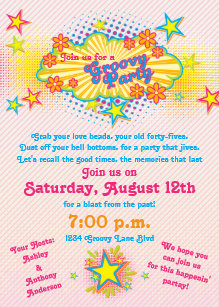 70s theme invitations announcements zazzle uk