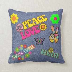70's Themed Home Decor Throw Pillow