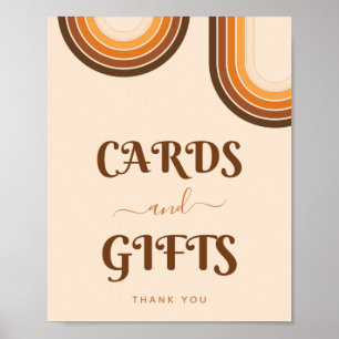 70s Typography Retro Rainbows Cream Cards Gifts Po Poster