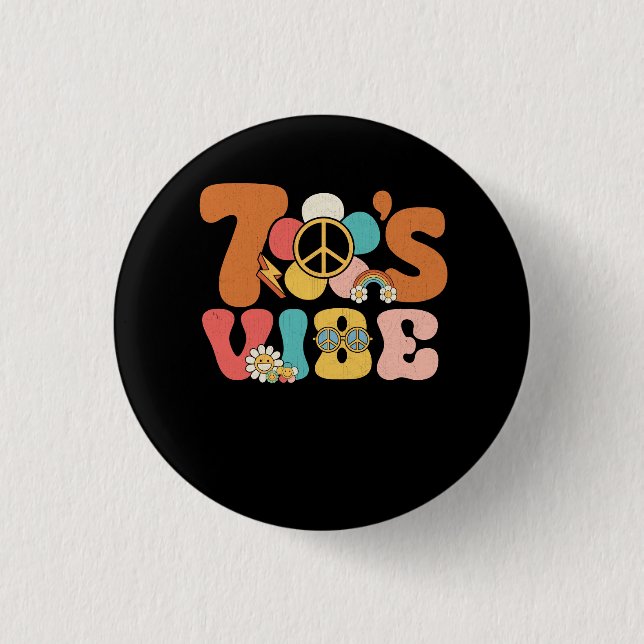 70s Vibe 70s Costume Peace Groovy Hippie 70's Them 3 Cm Round Badge (Front)