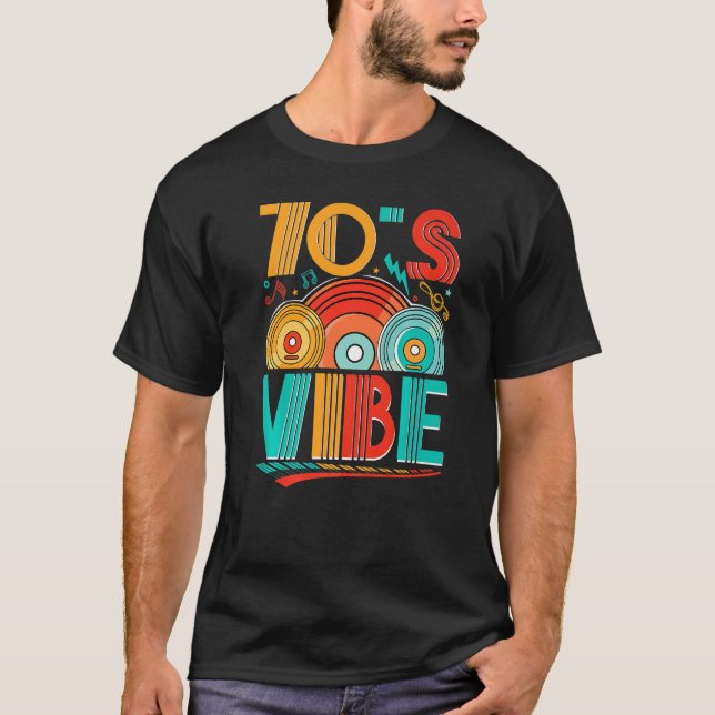 70s Vibe CD 70s Music 1970s Generation Retro Seven T-Shirt (Front)