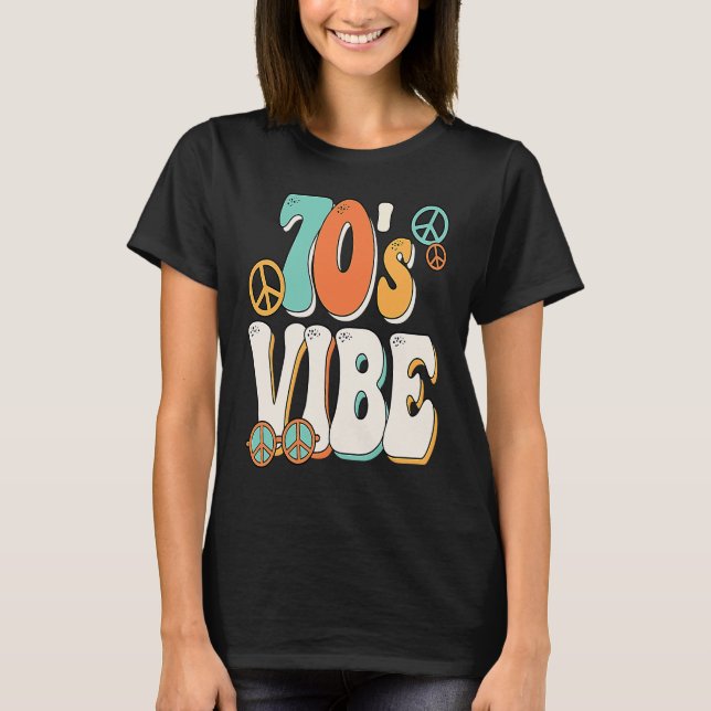 70's Vibe Costume 70s Party Outfit Groovy Hippie P T-Shirt (Front)
