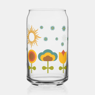 70s vibe  flowers can glass