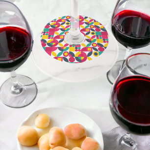 70's Vintage Art Wine Glass Tag