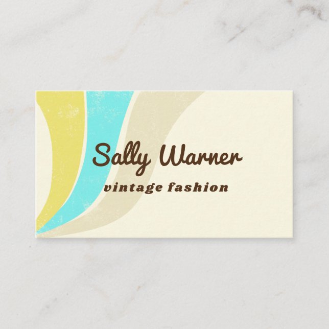 70s vintage bleach distressed retro business card (Front)