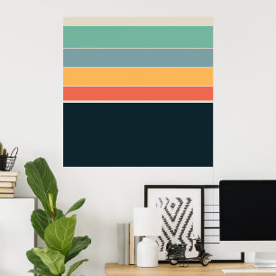 70s Vintage COlour palette Stripes Poster