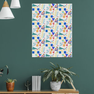 70s vintage colourful geometric pattern poster