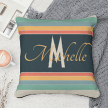 70s vintage pink and blue stripes monogrammed