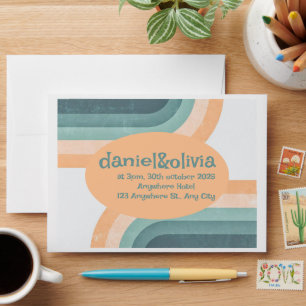 70s Vintage Rainbow Wedding Envelope