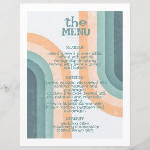 70s Vintage Rainbow Wedding Menu