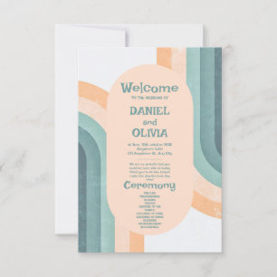 70s Vintage Rainbow Wedding Programs