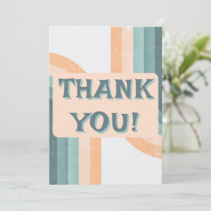70s Vintage Rainbow Wedding Thank You Card