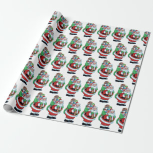 70s Vintage Santa Christmas Vintage Retro Wrapping Wrapping Paper
