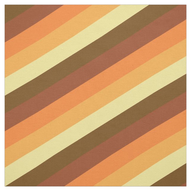 70s vintage stripes brown orange yellow fabric (Swatch)