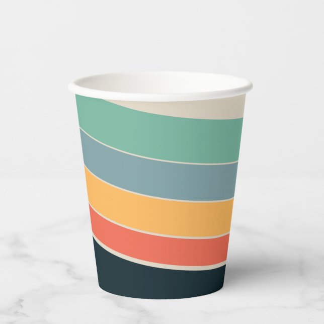 70s Vintage stripes Paper Cups (Front)