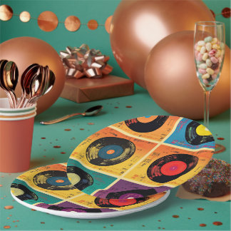 70s Vinyl Record Album Custom Kitchen Paper Plate