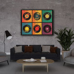 70s Vinyl Record Pattern Retro Canvas Print<br><div class="desc">The 70s Vinyl Record Pattern is a fun and unique way to show off your love of everything retro. It brings you back to a time when we listened to vinyl records and bought the 45 record of single songs. The grunge effect makes this design really stand out. This design...</div>