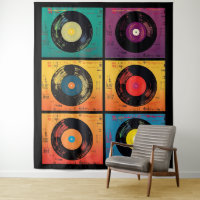70s Vinyl Record Pattern Retro
