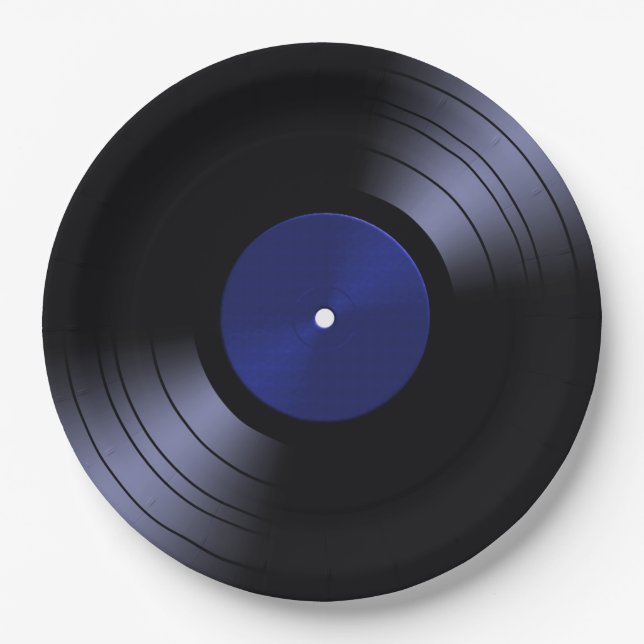 70s Vinyl Record Retro Paper Plate (Front)