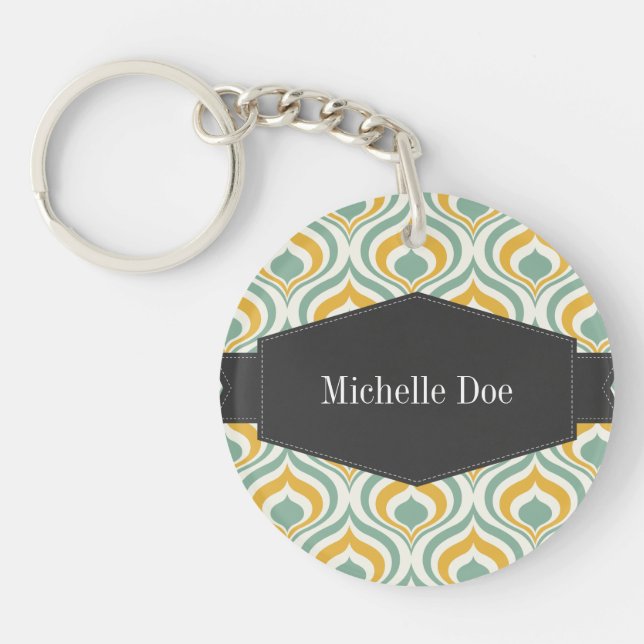 70's Wallpaper Pattern Key Ring (Front)