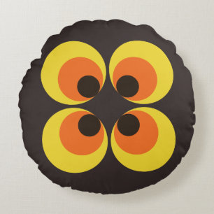 70s Wallpaper Round Cushion