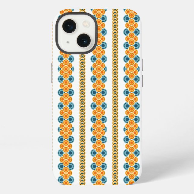 70's years circle rows iPhone case (Back)
