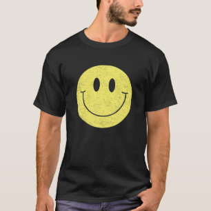 70S Yellow Smile Face Cute Happy Peace Smiling Fac T-Shirt