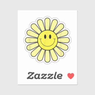 70s Yellow Smile Face Flower Shirt Happy Peace Smi