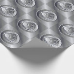 70th, 10th, 20th,25th,Wedding Anniversary Platinum Wrapping Paper<br><div class="desc">There's something satisfying in having an emblem that marks your milestones and my heart emblem is made all the more complete with your names,  date and special anniversary event in medallion typography.</div>