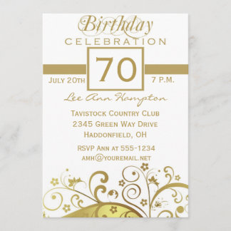 70th - 79th Birthday Party Invitations